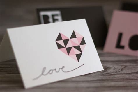 Make Geometric Heart With Triangle Punch Printable Valentines Day