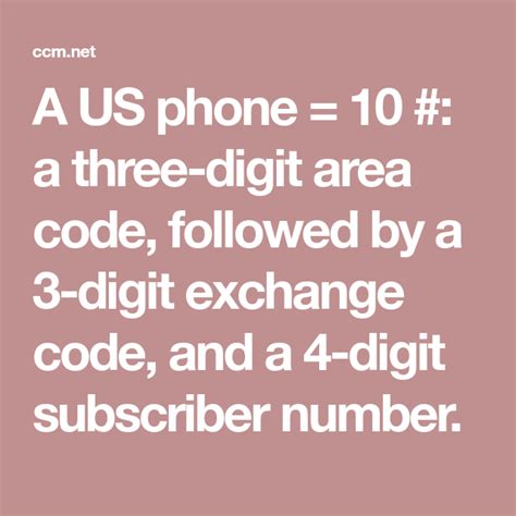 A Us Phone 10 A Three Digit Area Code Followed By A 3 Digit