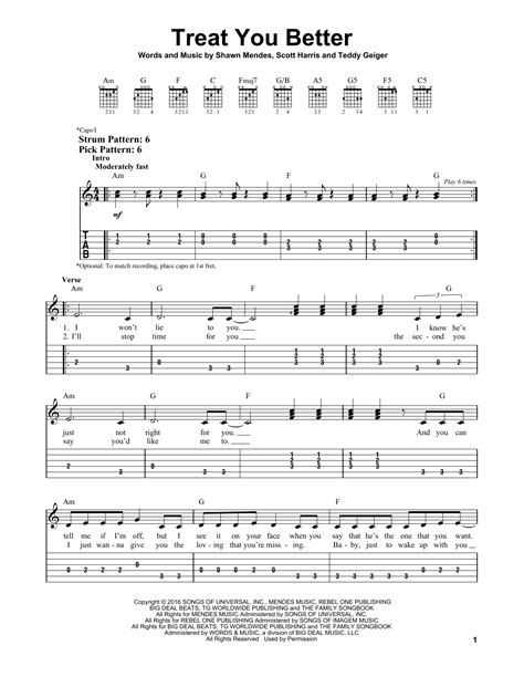 Treat You Better By Shawn Mendes Easy Guitar Tab Guitar Instructor
