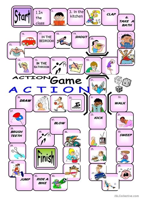 Action Board Game English Esl Worksheets Pdf And Doc