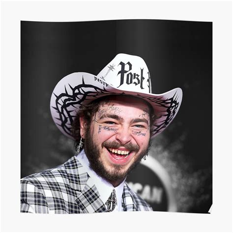 Lets Smile In My Post Post Malone Poster Canvas Print Wooden