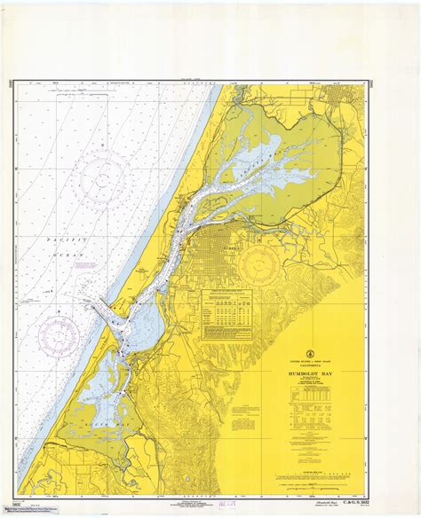 Humboldt Bay 1967 Old Map Nautical Chart Pc Harbors 5832 California