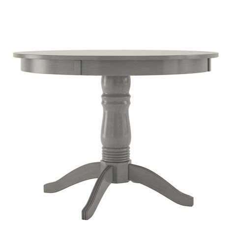 Lexington 42 Round Wood Pedestal Base Dining Table Antique Grey