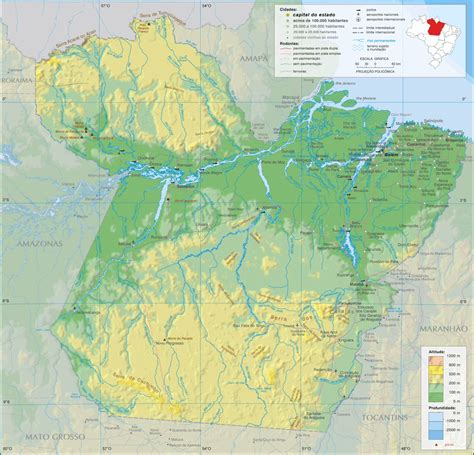 Relevo do Pará mapa planícies e planaltos fotos Geografia InfoEscola