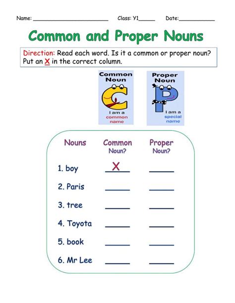 Proper Noun Worksheets With Answers