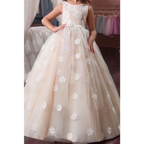 Unomatch Kids Girls Sleeveless Flower Lace Wedding Dress Walmart