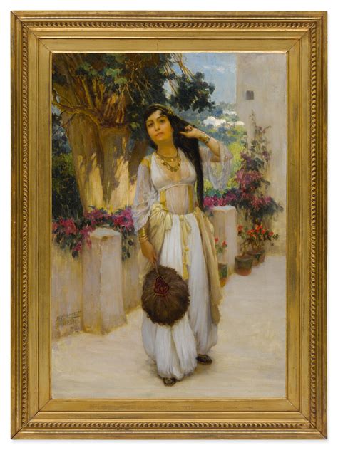 Frederick Arthur Bridgman Woman Of Algiers On A Balcony A Variant