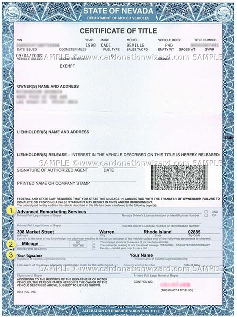 Title For Car Free Printable Documents