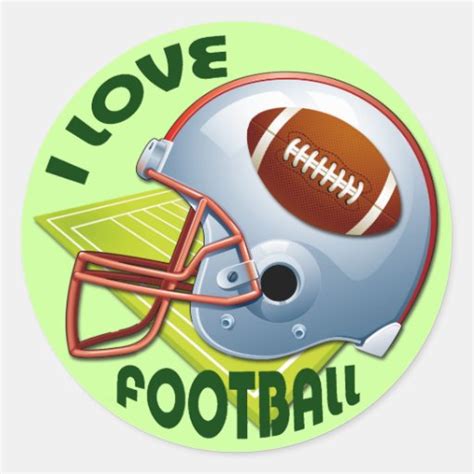 I Love Football Classic Round Sticker Zazzle
