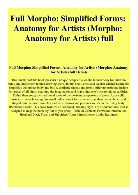 Full Morpho Simplified Forms Anatomy For Artists Morpho Anatomy For