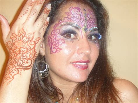 Henna Face And Hand Henna Inspired Designs On Hand And Fac Flickr