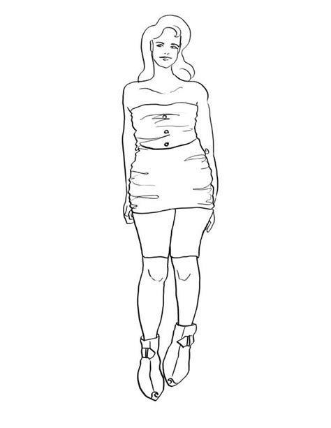 Fashion Model Coloring Page For Kids Coloring Sky