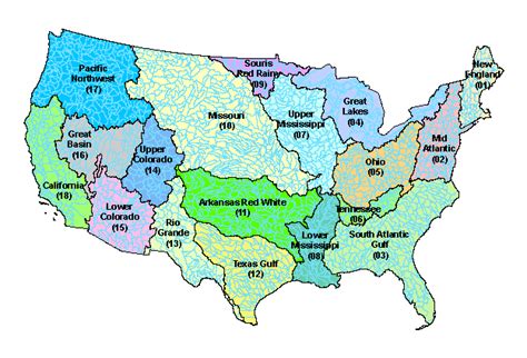 Major River Basins And 8 Digit Watersheds Hucs In The Conterminous