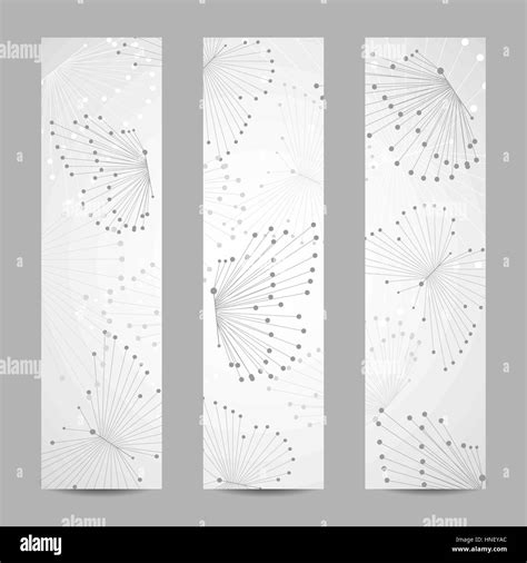 Set Of Vertical Banners Abstract Geometric Background With Connected Lines And Dots In A Shape