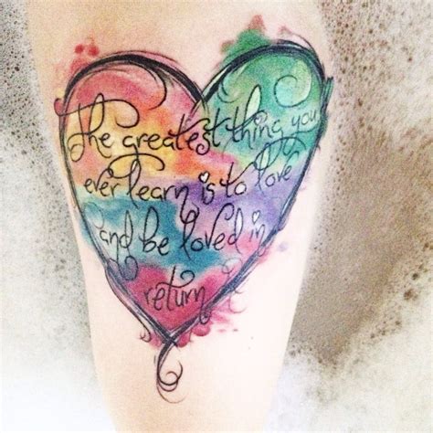 Watercolor Heart Tattoos Tattoos Neck Tattoo