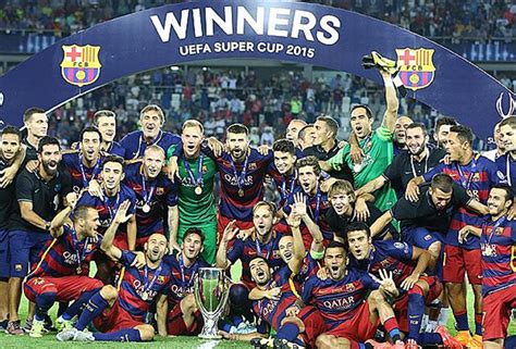 Football Barcelona Win Uefa Super Cup