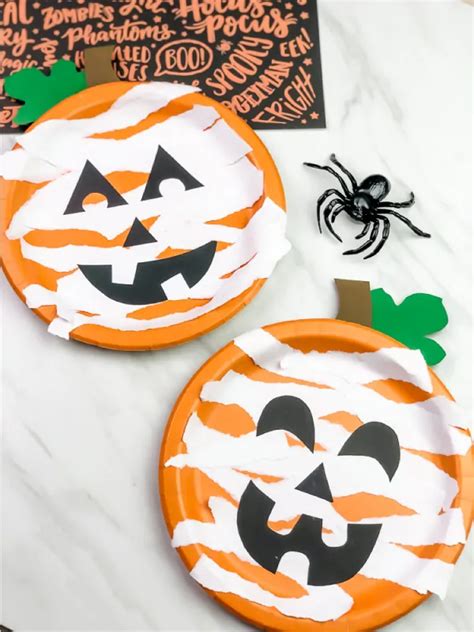 Paper Plate Pumpkin Craft For Kids Free Template