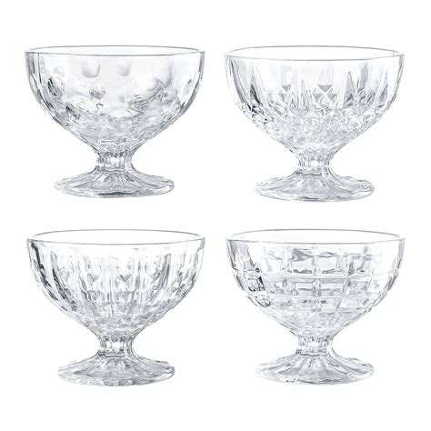 8 ounce clear glass ice cream cups glass dessert bowls set of 4