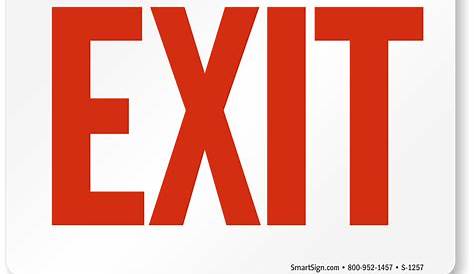 Free Exit Signs | Download PDF