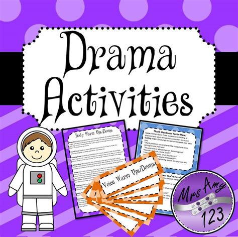 A Purple And White Polka Dot Background With The Words Drama Activities