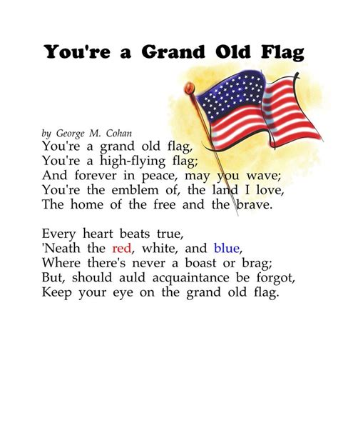 Awesome You Re A Grand Ol Flag Lyrics Dont Miss Out