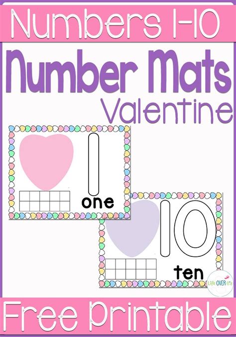 Valentine 1 10 Number Mats Numbers Preschool Math Valentines