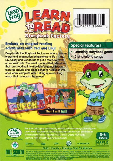 Leap Frog Learn To Read At The Storybook Factory Maple On Dvd Movie