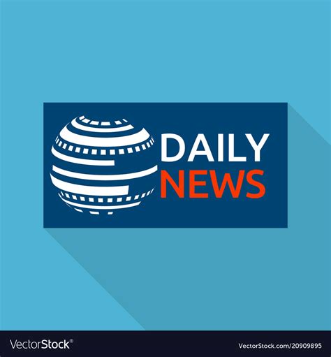 Global Daily News Logo Flat Style Royalty Free Vector Image