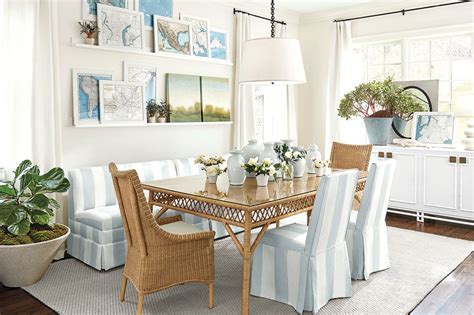 Wicker chairs indoor cushions room dining sets for rugs outdoor. Suzanne Kasler for Ballard Designs | Coastal dining room ...