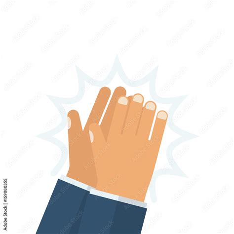 Human Hands Clapping Vector Illustration Flat Design Isolated On