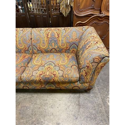 1990s Vintage Italian Etro Paisley Tapestry Fabric Sofa Chairish
