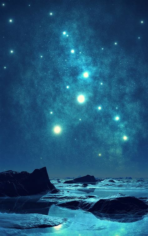 Download 1600x2560 Beautiful Stars Night Sky Wallpapers