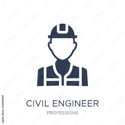 Vecteur Stock Civil Engineer Icon Trendy Flat Vector Civil Engineer