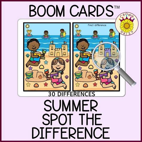 Spot The Difference Summer Boom Cards™ Different Games Spots Visual
