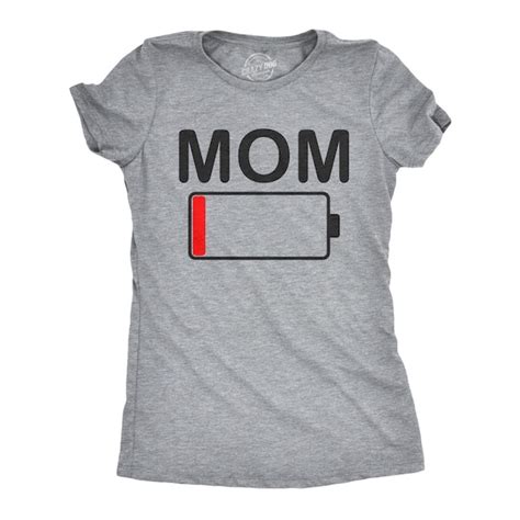 Mom Shirt Funny New Mom T Shirt Funny T Shirt For Moms Mom Battery Low T Shirt Tired Mom