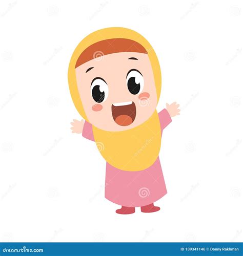 Vector Happy Muslim Kid Stock Vector Illustration Of Cute 139341146