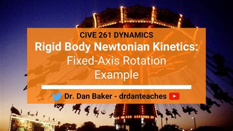 Dynamics Rigid Body Newtonian Kinetics Fixed Axis Rotation Example