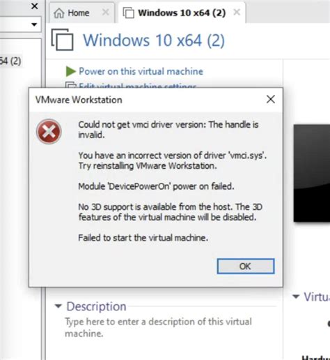 Windows Couldnt Get Vmci Driver Version Error Vmware Workstation
