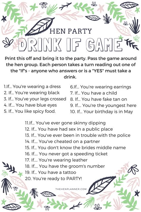Hen Party Printable Games