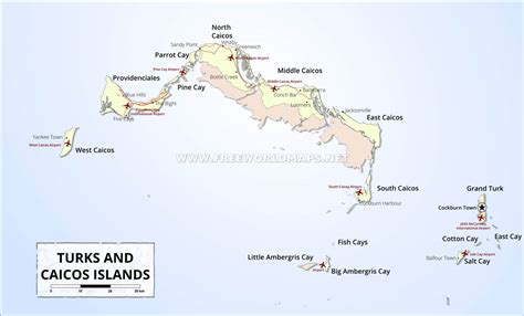Turks And Caicos Islands Map Geographical Features Of Turks And Caicos