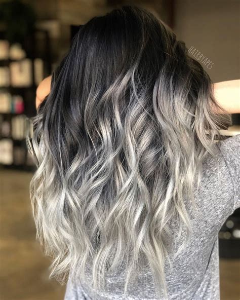 60 Ideas Of Gray And Silver Highlights On Brown Hair Black Hair Ombre