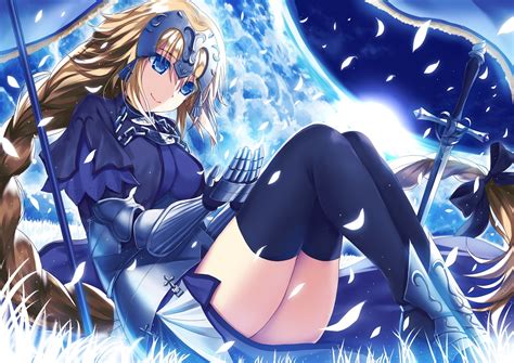 Armor Blonde Hair Blue Eyes Boots Braids Chain Dress Elbow Gloves Fate