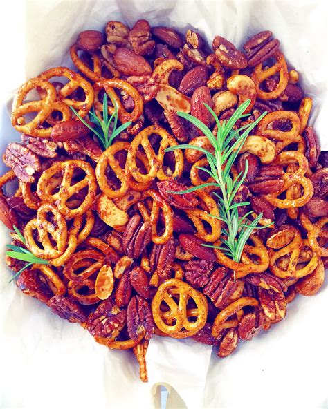 Sweet And Savory Pretzel And Nut Snack Mix — Baked Greens