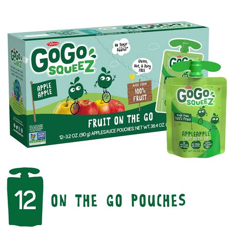 Gogo Squeez Fruit On The Go Apple Apple 32 Oz Pouches 12 Pack