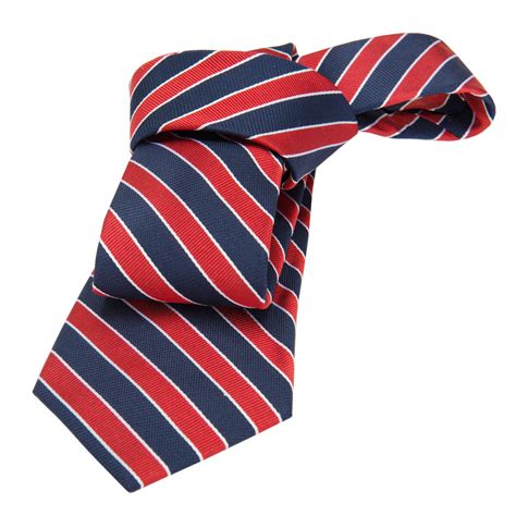 Canterbury Regimental Stripes Silk Tie Navy Red The Dark Knot