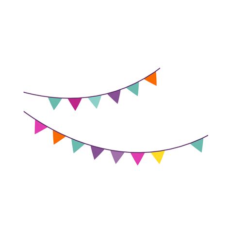 Download Vector Flag Birthday Hanging Party Cartoon Icon Clipart Png