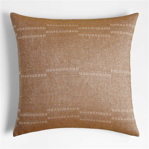 Airlie 30x30 Amber Dobby Stripe Decorative Throw Pillow With Feather