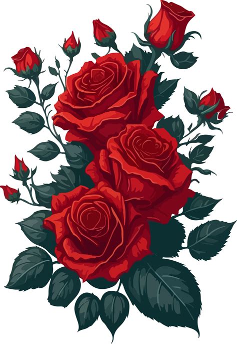 Red Rose Clip Art Illustration With Ai Generative 28101660 Png