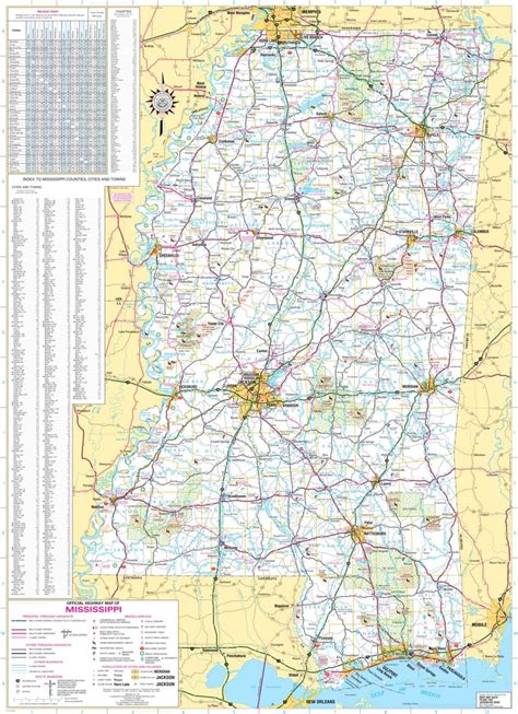 Detailed Tourist Map Of Mississippi