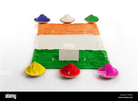 Indian Festival Holi Flag Nobody Stock Photo Alamy